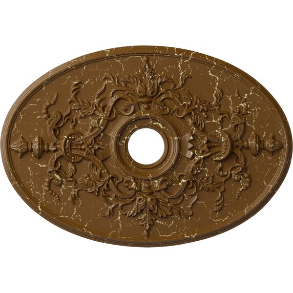 Ekena Millwork Alexa Medallion (Canopies up to 5 5/8"), 30 3/4"W x 21 1/4"H x 3 7/8"ID x 1 5/8"P, Smokey Topaz CM21X30ALSTC - main
